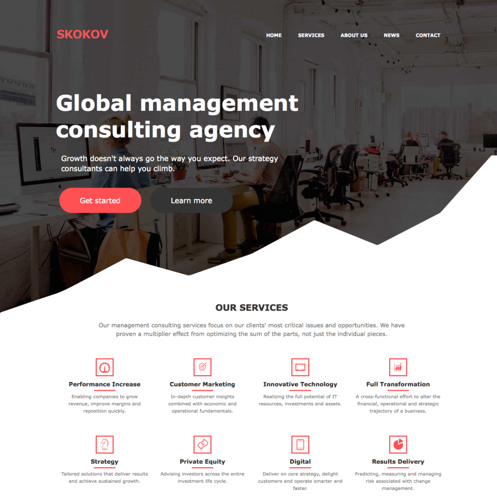 FREE One Page Business HTML and CSS Template Flat Design Inspiration